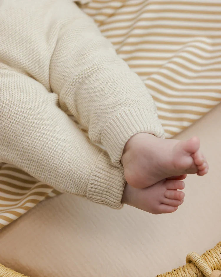 Knit Pant | Heathered Natural | Quincy Mae