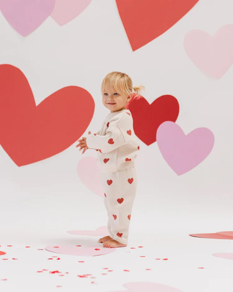 Heart Knit Pants | Quincy Mae | Natural