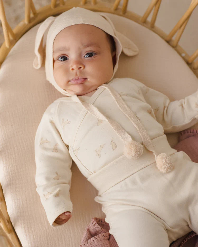 Bunny Knit Bonnet | Ecru | Quincy Mae
