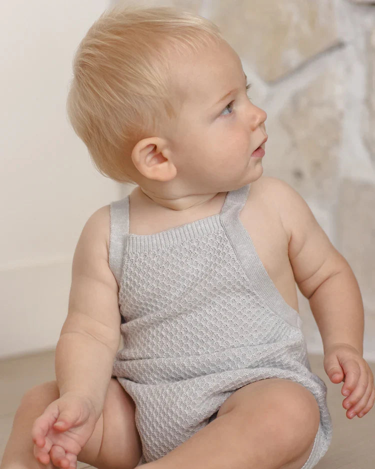 Caleb Knit Shortall | Heathered Sky | Quincy Mae