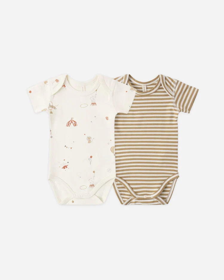 Short Sleeve Bodysuit Pack | Carnival, Honey Stripe | Quincy Mae