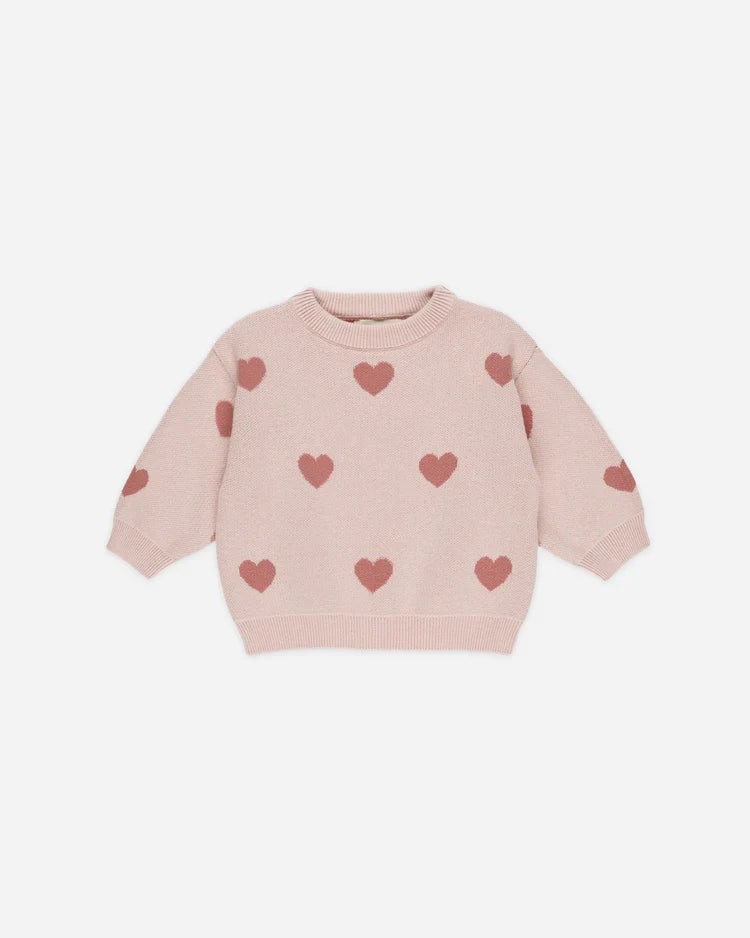Heart Knit Sweater & Pant Set | Quincy Mae | Bubblegum