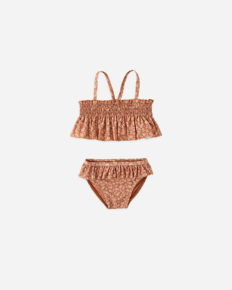 Smocked Ruffle Bikini | Poppy Floral | Quincy Mae