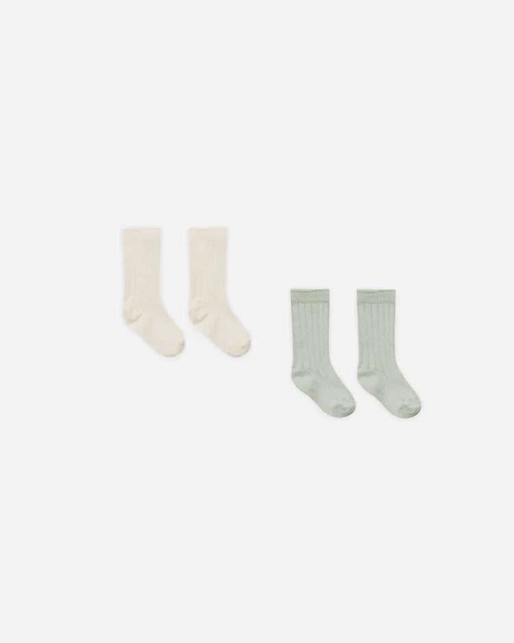 Sock Set | Natural, Sage | Quincy Mae