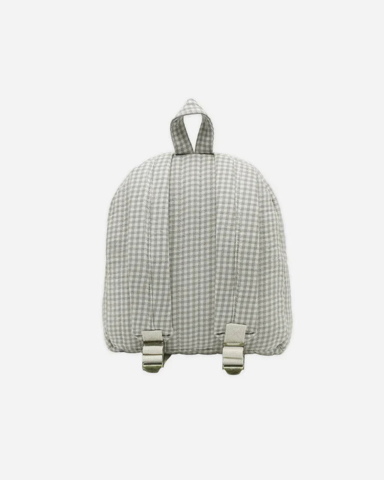 Mini Backpack| Sage Gingham | Quincy Mae