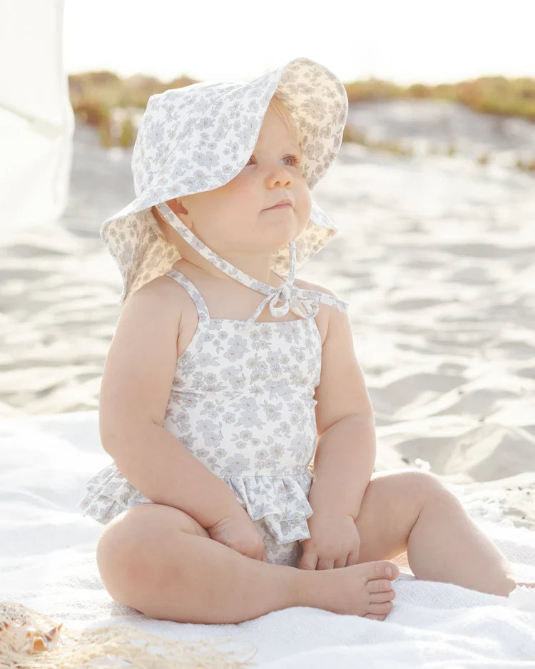 Sun Hat | Blue Floral | Quincy Mae