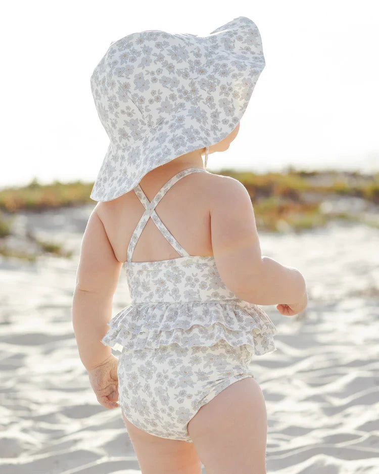 Sun Hat | Blue Floral | Quincy Mae