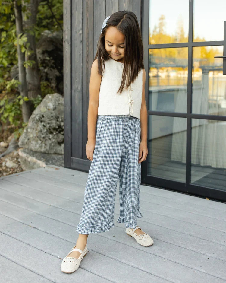 Wide Leg Pant | Marine Gingham | Rylee & Cru