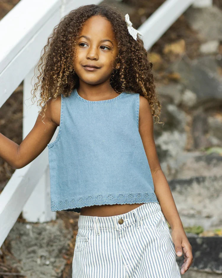 Aaron Top | Washed Blue | Rylee & Cru