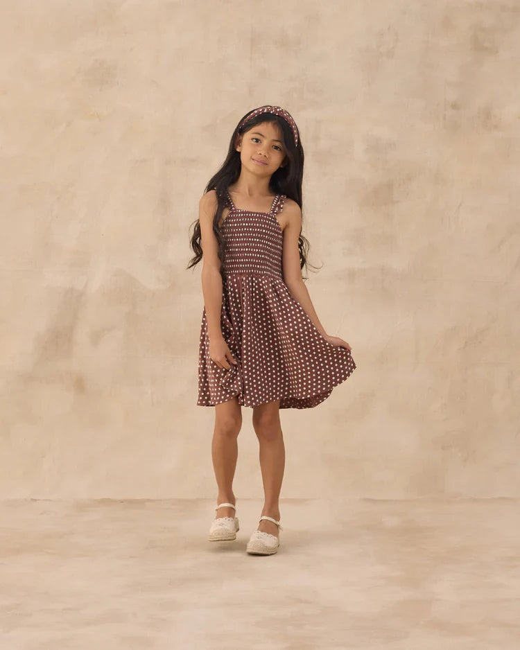 Lainey Dress | Chocolate Polka Dot | Rylee & Cru
