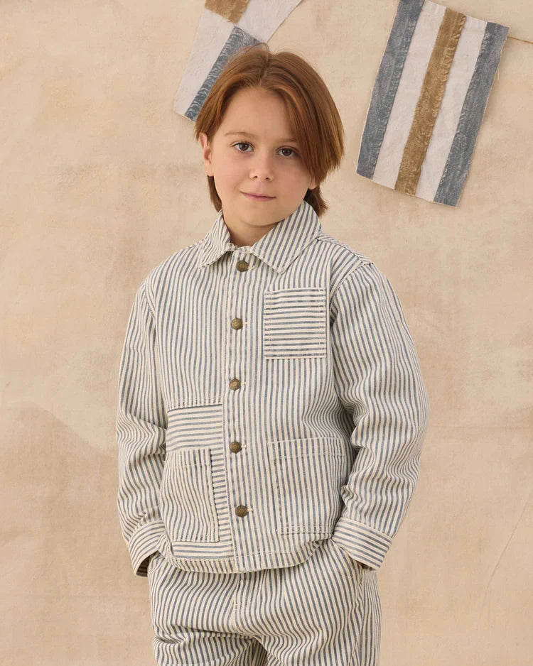 Denim Jacket | Railroad Stripe | Rylee & Cru