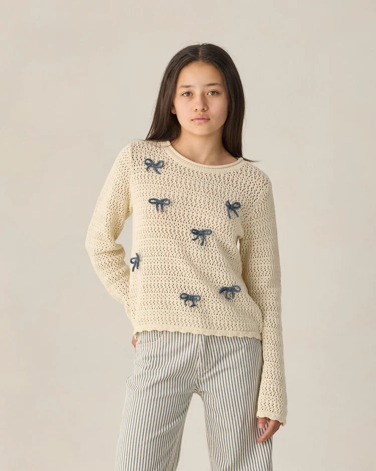 Teen Crochet Knit Pullover | Bows | Rylee & Cru