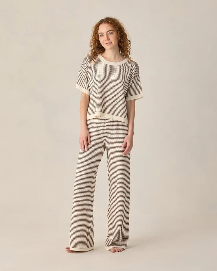 Ladies Knit Set | Chocolate Stripe | Rylee & Cru