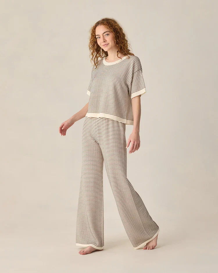 Ladies Knit Set | Chocolate Stripe | Rylee & Cru