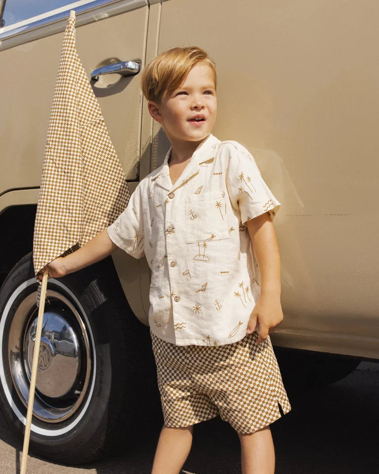 Perry Short | Ocre Check | Rylee & Cru
