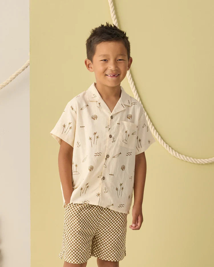 Perry Short | Ocre Check | Rylee & Cru