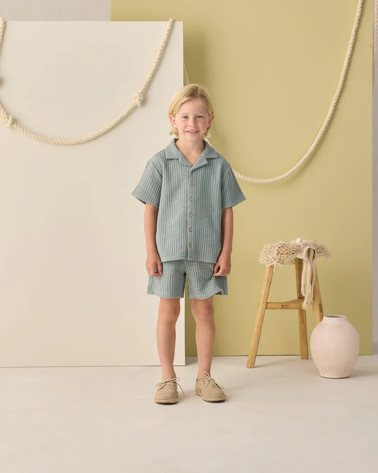 Lapel Collar Shirt | Sea Green | Rylee & Cru
