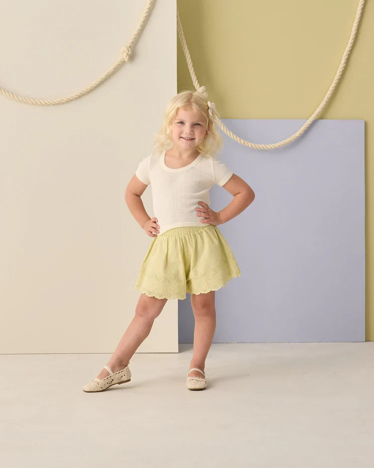 Pointelle Tee | Ivory | Rylee & Cru