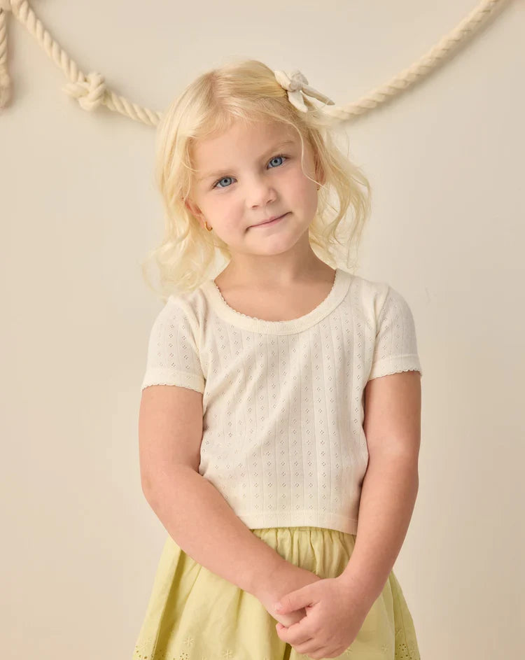 Pointelle Tee | Ivory | Rylee & Cru