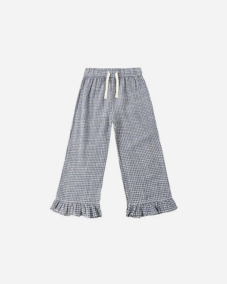 Wide Leg Pant | Marine Gingham | Rylee & Cru