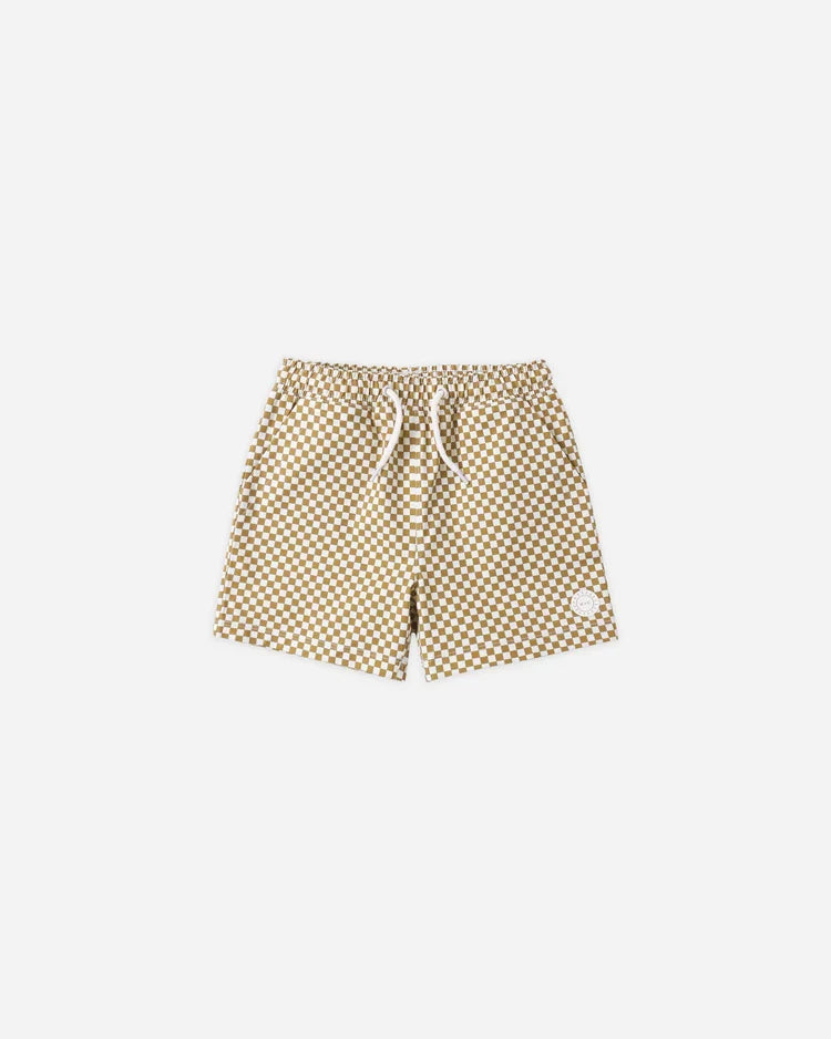 Boardshort | Ocre Check | Rylee & Cru