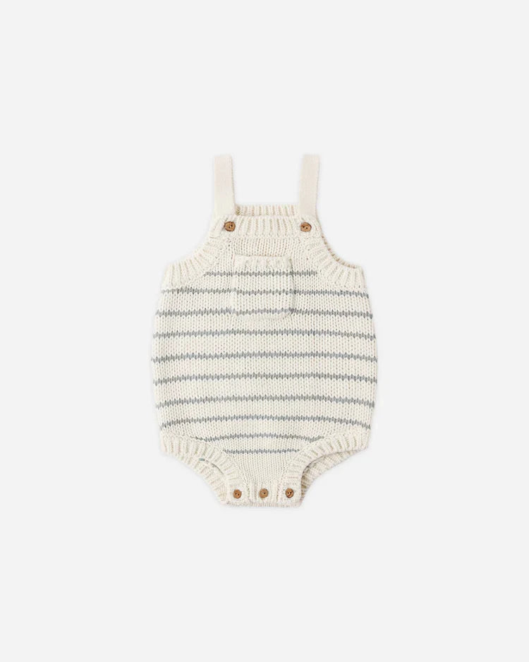 Ashton Knit Romper | Sea Green Stripe | Rylee & Cru