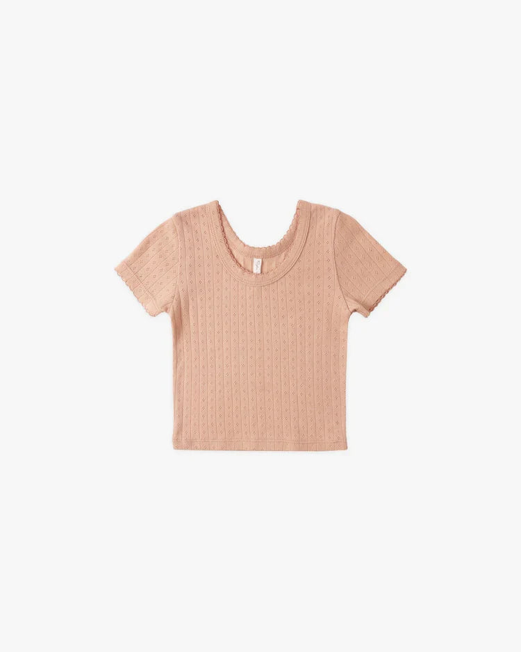 Pointelle Tee | Melon | Rylee & Cru