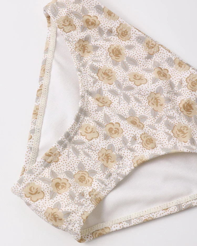 Crop Rashguard Set | Yellow Floral | Rylee & Cru