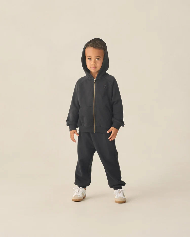 Zip Raglan Hoodie | Black | Rylee & Cru