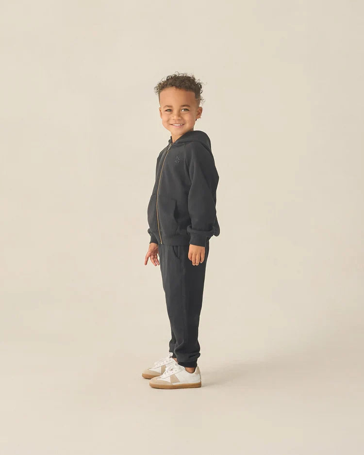 Zip Raglan Hoodie | Black | Rylee & Cru