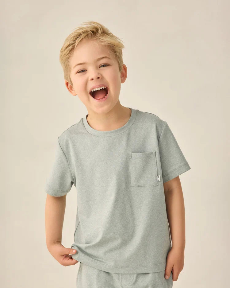 Cove Essential Pocket Tee | Heathered Sea Green | Rylee & Cru