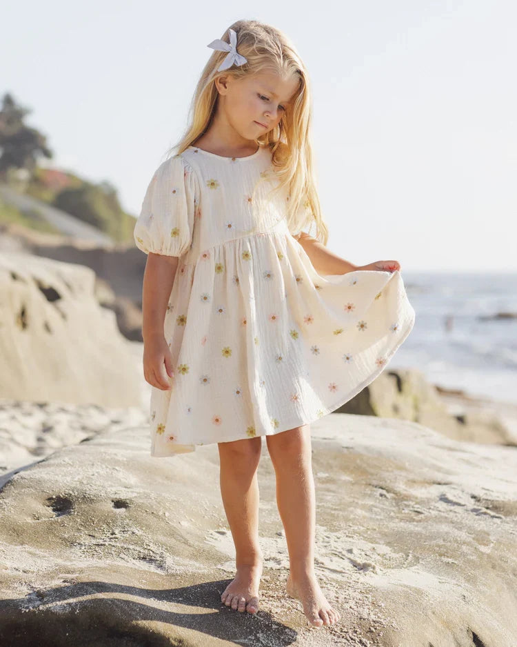 Marley Dress | Embroidered Daisies | Rylee & Cru
