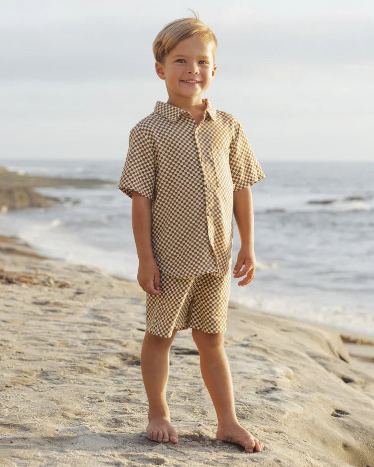 Perry Short | Ocre Check | Rylee & Cru