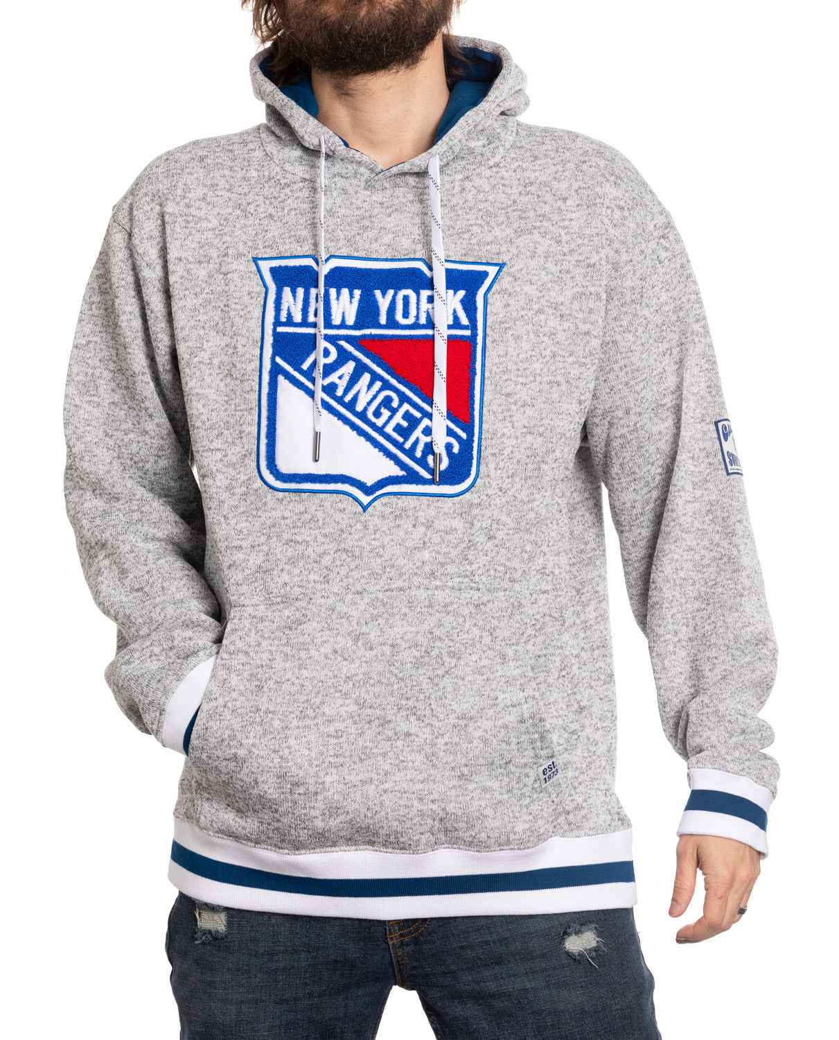 New York Rangers "Muskoka Style" Premium Chenille Woven Logo Hoodie