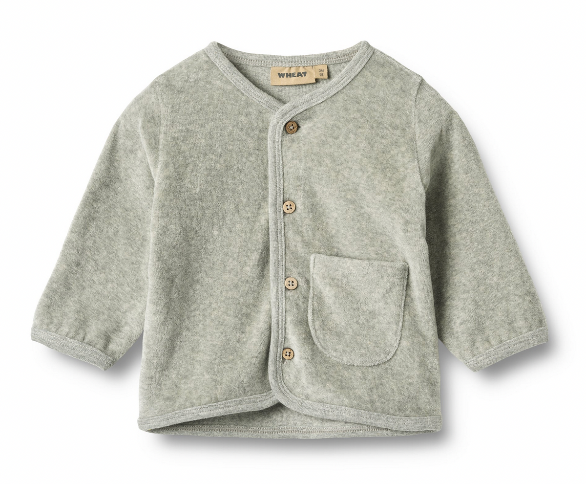 Sweat Cardigan Toto | Melange Grey | Wheat Clothing