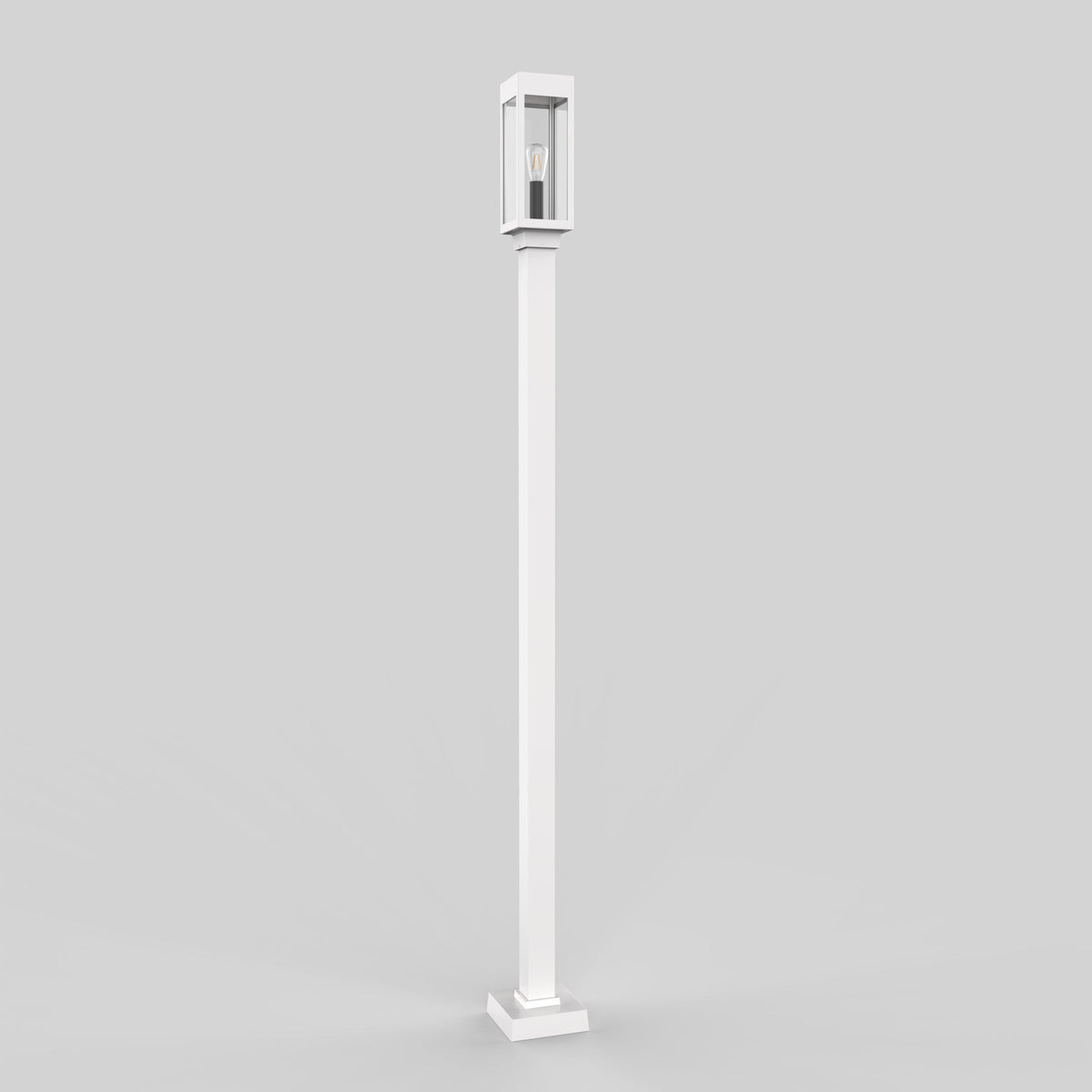 Poteau d’aluminium carré de 3’’ avec base soudée