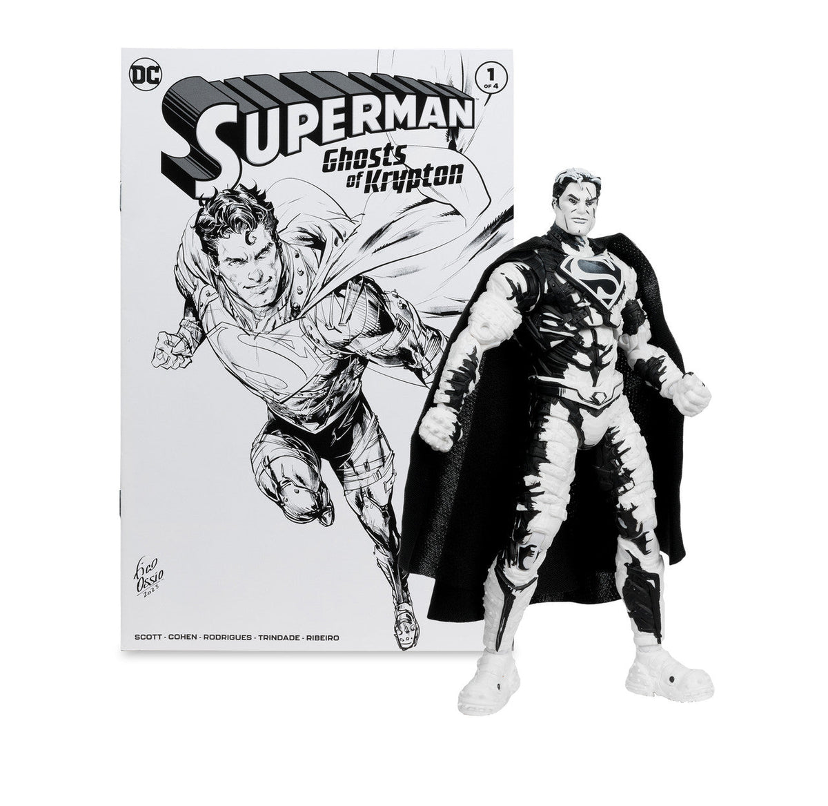 Superman Comics Sketch Edition (Page Punchers: Ghost of Krypton) 7" 4-Pack Gold Label Figure