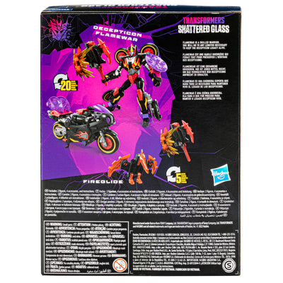 Transformers Generations Shattered Glass Collection Decepticon Flamewar with Fireglide