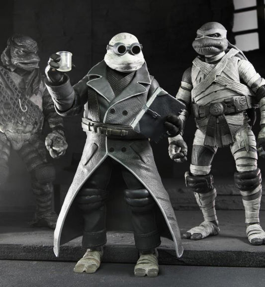 Universal Monsters x Teenage Mutant Ninja Turtles Turtles (Black & White) Action Figure 4-Pack