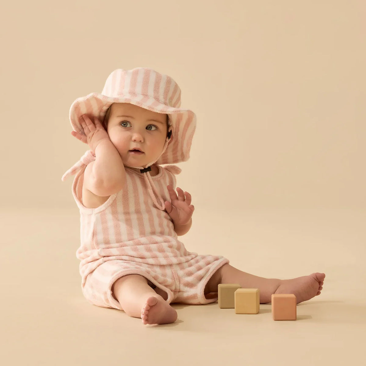 Strawberry Wave Organic Terry Sun Hat | Wilson + Frenchy