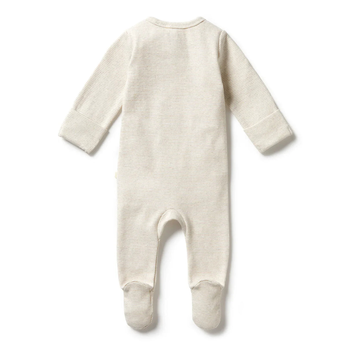 Organic Stripe Rib Zipsuit with Feet | Oatmeal | Wilson + Frenchy