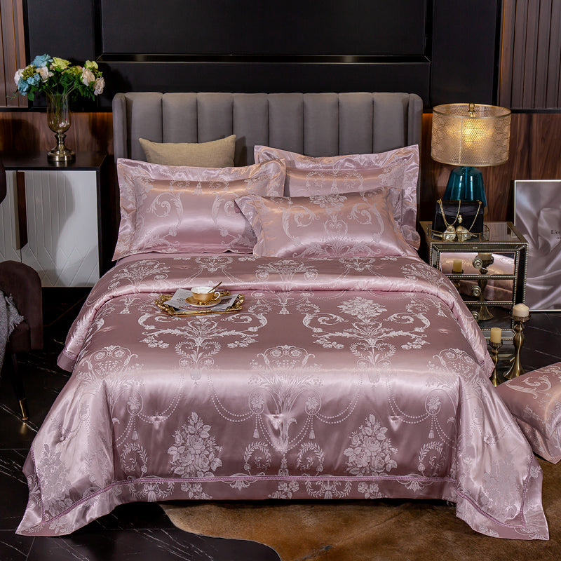 European Jacquard Satin Embroidered Bedding Set