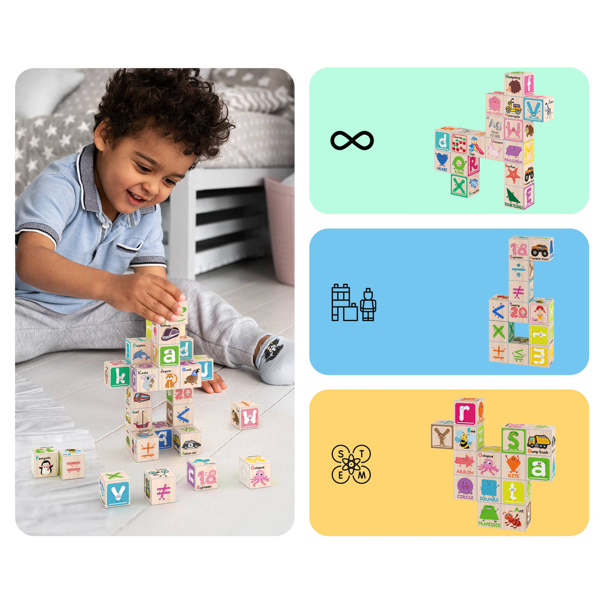 PicassoTiles 36pc 1" Magnetic Cubes Set - Ages 3+