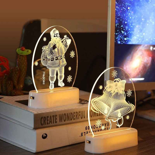 LED Christmas Night Light – Reindeer Ambience Lamp, Warm White, USB/Battery