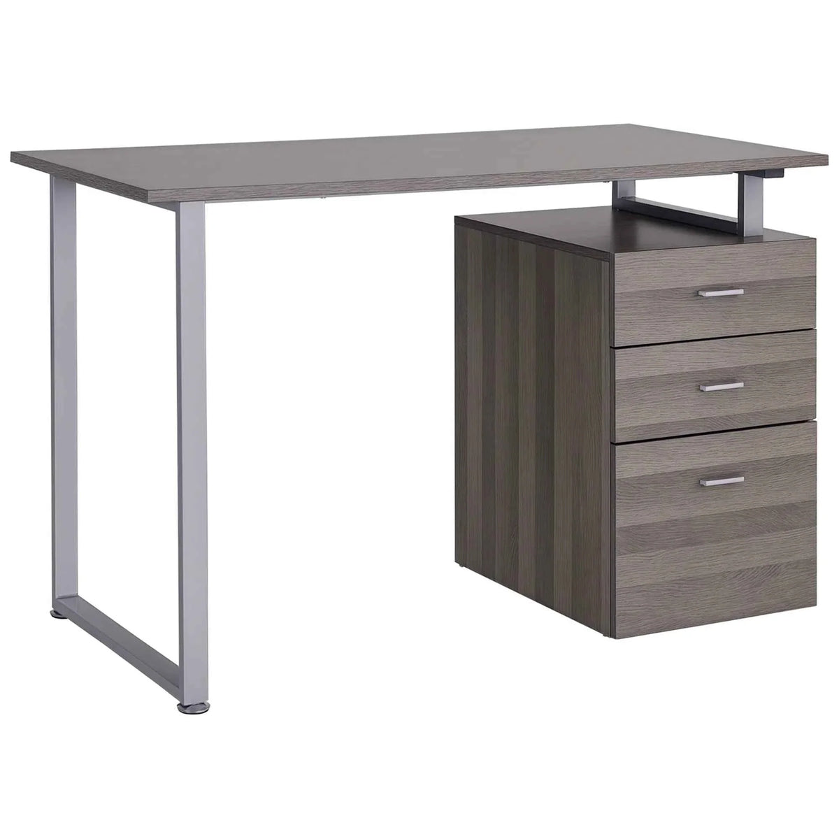 47-Inch L-Shaped Computer Desk – Reversible File Drawers & Metal Frame, Dark Wood Grain (United States & Canada Delivery Only)