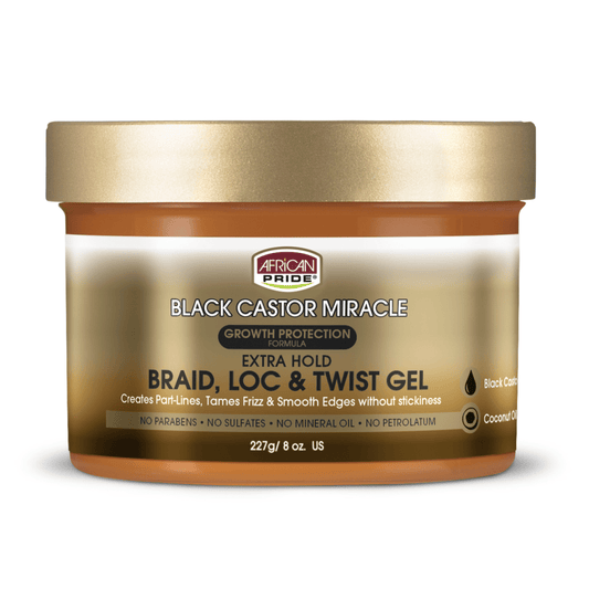 African Pride Black Castor Loc Twist Gel 8 oz