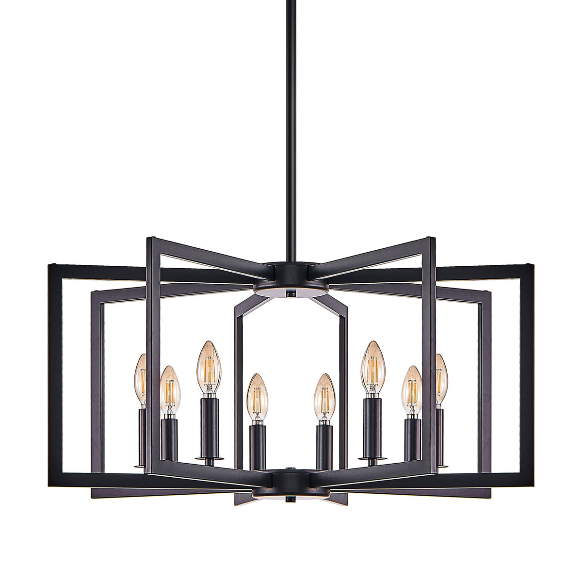 27-Inch Black Geometric 8-Light Chandelier (United States Delivery Only)