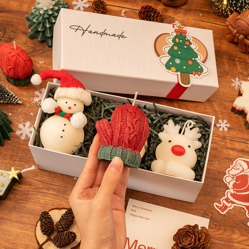 Christmas Scented Candle Gift Set, Festive Molded Aromatherapy Candles in Holiday Shapes – Snowman, Reindeer, Tree & Gingerbread, Home Decor Gift Box