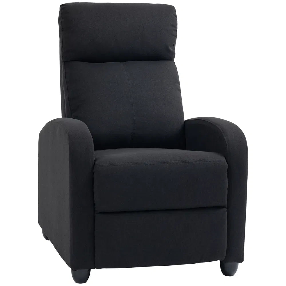 Black Fabric Recliner Chair – Manual Home Theater & Living Room Reclining Sofa (United States & Canada Delivery Only)
