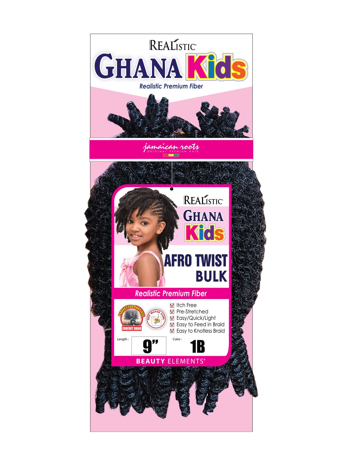 BEAUTY ELEMENTS GHANA KIDS AFRO TWIST BULK 9"
